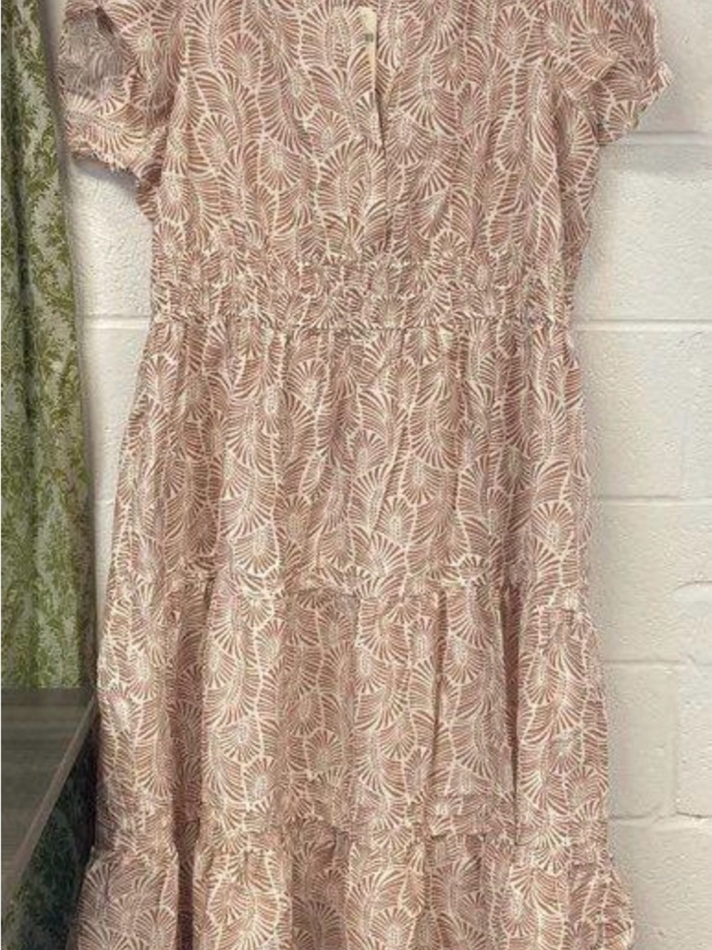 NWT Anthropologie The Somerset Maxi Dress | 3X | Tan + White Floral Print - Picture 2 of 8